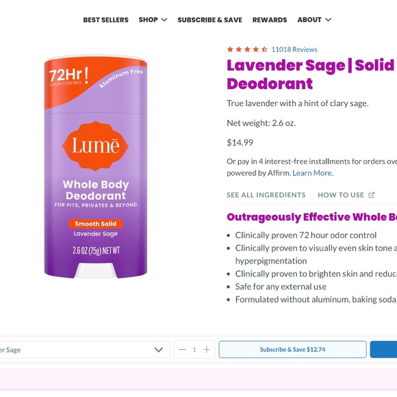 Lume "Lavender Sage" deodorant - Picture 9 of 9